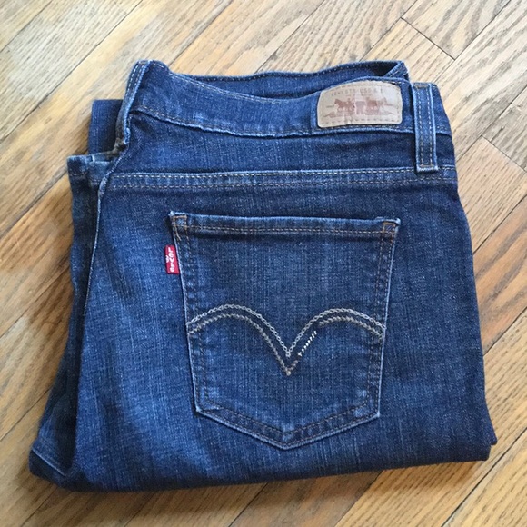 LEVI's 515 Boot Cut Dark Wash Jeans 8S - Picture 3 of 7